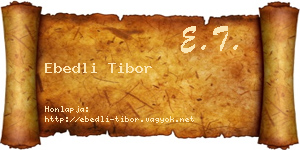 Ebedli Tibor névjegykártya